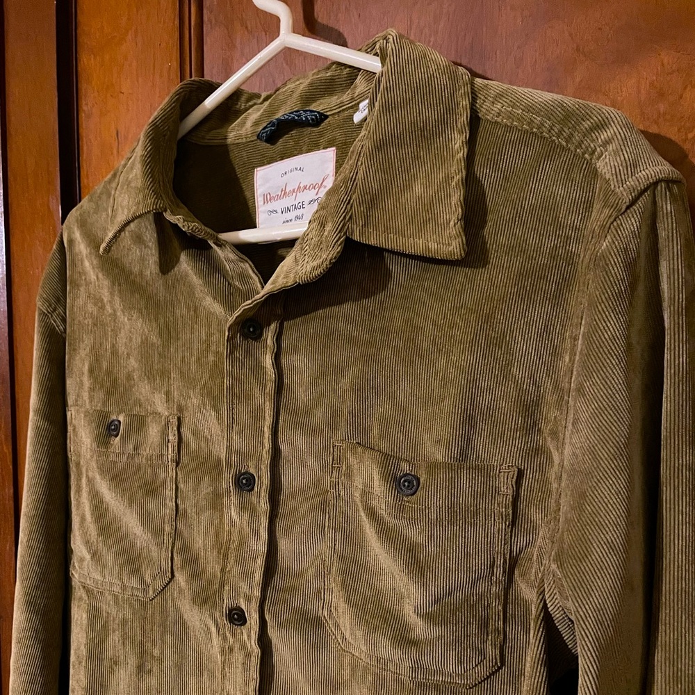 Weatherproof Vintage button up velvet shirt
